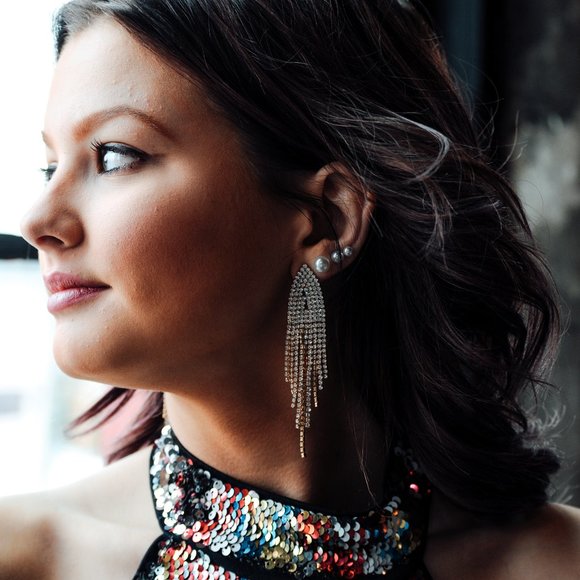 68466 Rhinestone Earrings - Picture 2 of 5